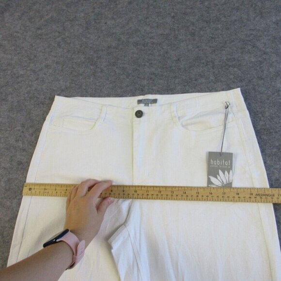 Habitat Womens White Denim Jeans 14 Stretch Slim Leg Casual Fray Classic 380 - Picture 8 of 15